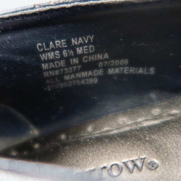 Croft & Barrow Shoes Womens 6.5 Casual Mary Jane Clare Navy Slip On Low Wedge - Picture 12 of 12